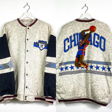 Vintage Chicago Collegejacke Gr.L Herren Grau Basketball 90er 90s y2k Retro
