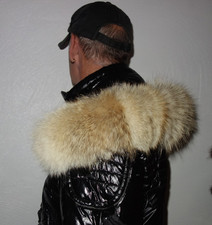 Coyote Pelz Kapuze Kragen 65 cm Echt Fellkragen Kojote Pelzkragen Jacke Parka