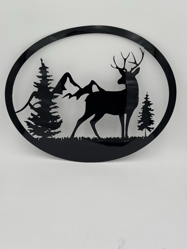 Hirsch wandbild aus stahl - ,