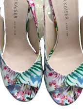 NEU ! Peter Kaiser 40, edle Sandalen, Lackleder, bunt / weiß