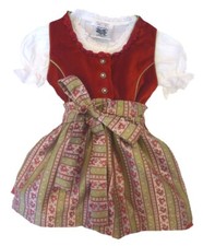 Kinder Dirndl, Bluse & Rosenschürze Gr 80 86 104 110 116 128 134 140 146 152 164