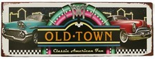 Blechschild "Old Town" US-Car