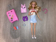 Barbie Malibu Puppe Reise Set mit Koffer und Zubehör Mattel Unvollständig