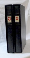 2 schwarze Lindner Vordruckalben SCHWEIZ 1938/39 – 1984 mit Schutzkassetten!!!