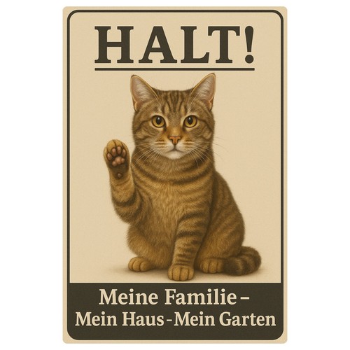 Katze halt tierschild - katze,