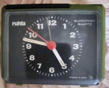 DDR Wecker Ruhla Eurochron Quarz Olivgrün als Ersatzteilspender 