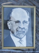 Walter Ulbricht SED Wandbild Amtsstubenbild Schwarz Weiss DDR GDR