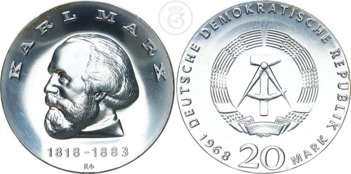 Ddr mark 1968 karl - 20, marx
