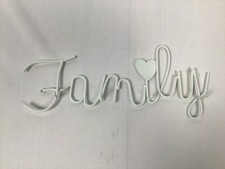 Wandgarderoben Family  Metall Schriftzug - 4 Hacken - Shabby-Look Vintage