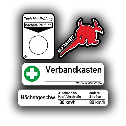 Kfz amaturen aufkleber set - bw,