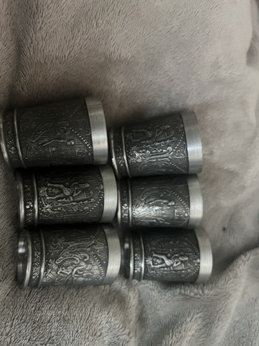 Zinn schnaps becher set aus - set,
