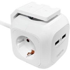 USB Charger Power Cube Steckdose AC 250V 2xUSB 4xSteckdose Kabellänge 1,4m LogiL