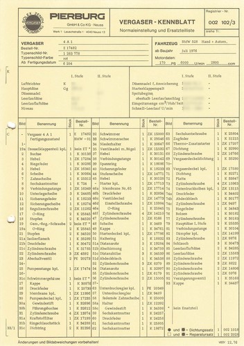 Einstelldaten datenblatt - einstelldaten,