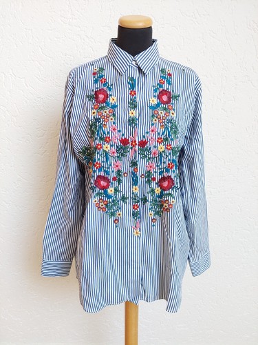 Blau weiß streifen blumen - weiß,