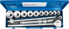 Steckschlüssel-Satz 3/4"-Antrieb 15-tlg. 19-50 mm mit Knarre und Verlängerungen