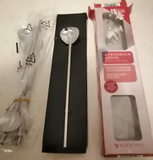 6 Trinkhalmlöffel von Auenthal, Edelstahl hochglanzpoliert