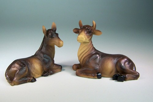 Krippenfiguren ochs und esel - krippenfiguren,