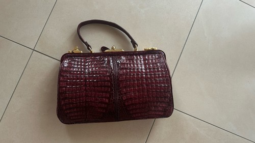 Vintage leder handtasche - vintage,