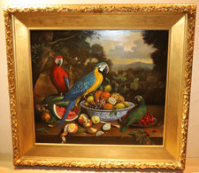 Stillleben Ara Papagei Blau