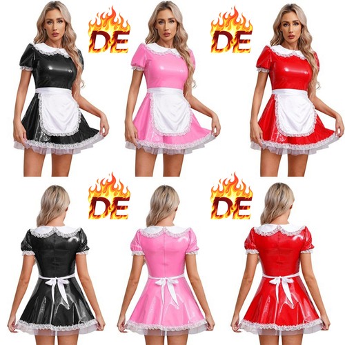 Damen lack leder maid - damen, kleid