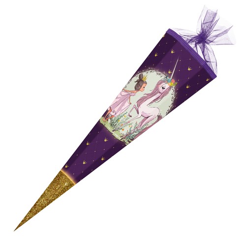 Schultüte einhorn prinzessin - schultüte, einhorn-prinzessin