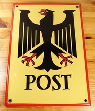 Historisches Emailschild Post