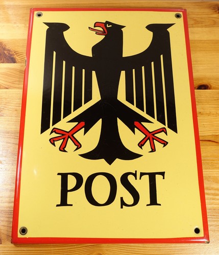 Historisches emailschild post - emailschild,