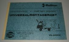Ersatzteilkatalog / Spare Parts Catalogue IFA Multicar Universalmontacemast 