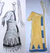 Plains-Indianer Pfeifenbeutel perlenverzierte Tasche Pony Beads Lakota Trapper