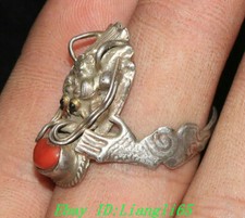 3CM Old China Silber Inlay