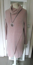 strickkleid  made in italy kleid  überwurf tunika rollkragen rosa rose 42 L