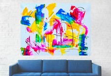 Sommer Naive Abstrakt  XXL 160x120 cm Leinwand/Avantgard/LoftModernArt/Poster
