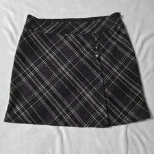 Damen Rock Kurz, Größe 44/46, Lila mit Grau,kariert