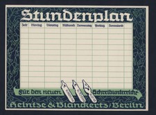 Werbe- Stundenplan 20er Jahre