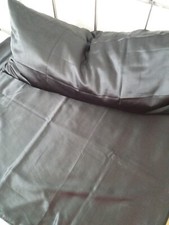 Edel 4tlg Glanz Bettwäsche Satin Glanzsatin Polyester Schwarz 135x200cm+40x80cm