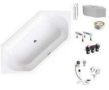 BADEWANNE SECHSECKWANNE ACRYL HOESCH ARICA 5569.010 190x90 WEISS ABVERKAUF