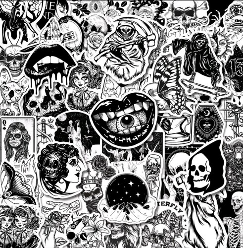 50x gothic skull tattoo - gothic,