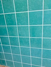 Retro Fliesen Wandfliesen 15 x 15 cm grün türkis 60er/70er Jahre, 6 Stück