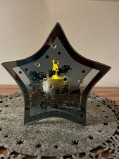 Kerzen Halter Kerzenständer Stern aus Glas mit Spiegel & Strass