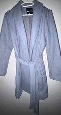 Kurzmantel Lange Jacke Mantel Gr. M In Hellblau mit Gürtel Zum Binden Neu