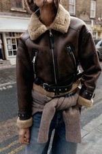 ZARA Short Double-Faced Jacke - Gr. S - Kunstlammfell - Ungetragen _NEU_Winter