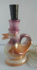 Seltene Vintage Tischlampe Leuchte Keramik Entenfuss Bakelit Schalter