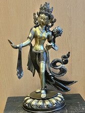 Buddha gehende Tara. 3-farbige Bronze/Messing 39cm