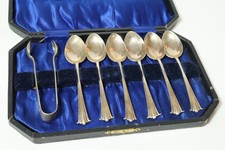 6 alte silberne Teelöffel im