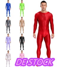 DE Herren Ganzkörper Jumpsuit Overall Einteiler Body Sport Skinny Gymnastikanzug