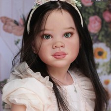 46" Huge Reborn Doll Kits Toddler Girl Long Hair Unfinished Doll with Cloth Body