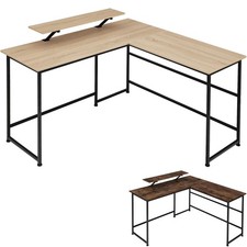 Schreibtisch Eckschreibtisch L-Form Computertisch Bürotisch PC Tisch Holz Metall