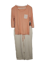EK6867 Damen Schlafanzug von TCM, Weiß, Orange, Gr.40