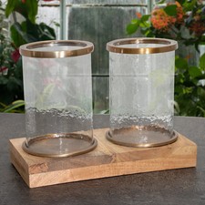 2 x Kerzenleuchter, Windlicht