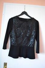 HALLHUBER FESTLICHE DAMEN BLUSE, TUNIKA,  GR 36, SCHWARZ